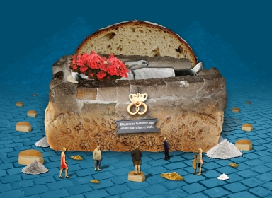Collager igennem byvandring - Bagerskilt